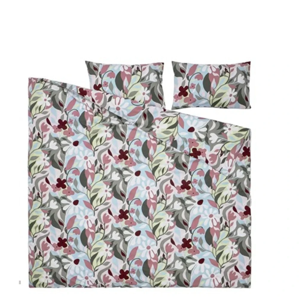 Ikea KORSKOVALL Full/Queen Duvet cover and 2 pillowcases, floral pattern New